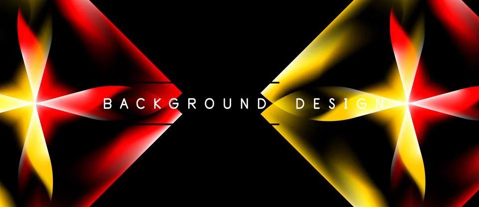 Abstract dynamic design. Red, yellow gradients create swirling shapes against Stock Illustration