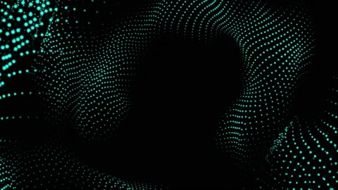 Abstract Dynamic digital particle wave motion with glowing light effect, Vídeo Stock 220048878