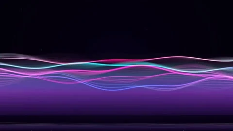 Abstract dynamic digital waves flowing elegantly through dark space creatin.. Stock Footage 341427024