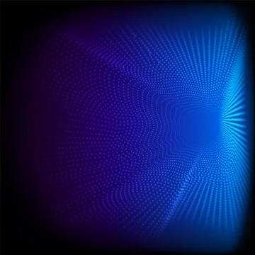 Abstract dynamic dots wave 3D pattern particles on blue background and texture Illustrazione stock