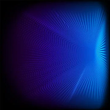 Abstract dynamic dots wave 3D pattern particles on blue background and texture Illustrazione stock