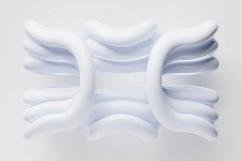 Abstract dynamic droplet shape with white smooth objects  on a white   backgr Stockillustratie