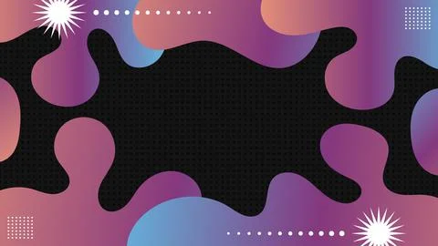 Abstract Dynamic Fluid Liquid Shapes Banner Background with Neon Gradient Stock Illustration