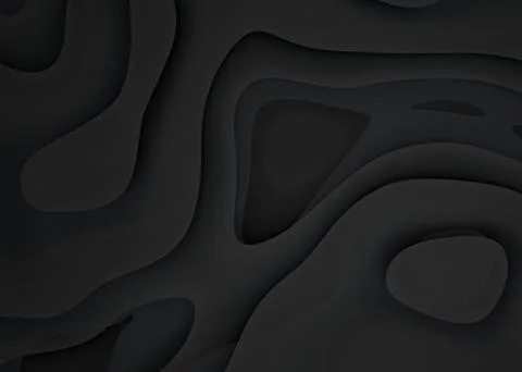 Abstract dynamic fluid overlap textured black background 3d Stock Illustration