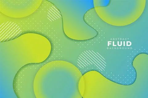 Abstract Dynamic Fluid Shape Gradient Background Blue and Yellow with Glowing Stock Illustration