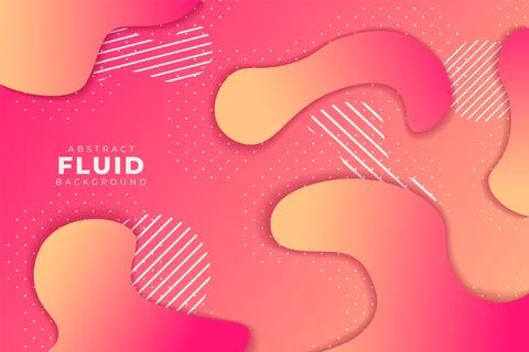 Abstract Dynamic Fluid Shape Gradient Background Pink and Orange with Line an Stock Illustration