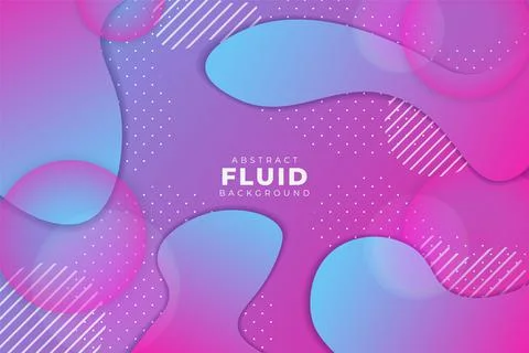 Abstract Dynamic Fluid Shape Gradient Background Blue and Pink with Shiny Bub Stock Illustration