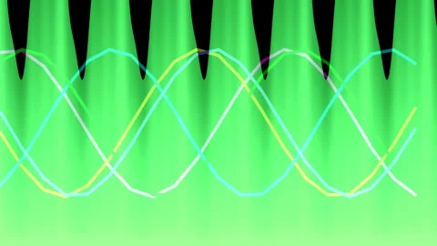 Abstract dynamic frequency visualization of digital sound waves on vibrant .. Stock Footage 336769112