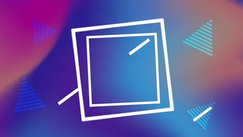 Abstract dynamic geometric motion graphics featuring white squares and tria.. Stock-Footage 338316561