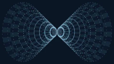 Abstract dynamic geometric pattern with circular forms radiating lines crea.. 스톡 일러스트