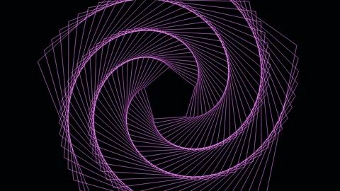 Abstract dynamic geometrical rotating shape in pink wireframe motion Stock Footage 327572968