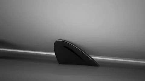 Abstract dynamic interior with black objects and white room . Stock Footage 90695210