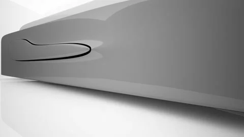 Abstract dynamic interior with black smooth objects and white room .  Stock Footage 90122834