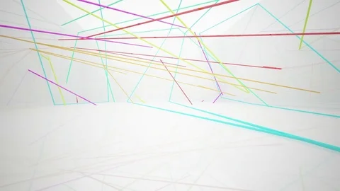 Abstract dynamic interior with gradient colored objects. 3D animation and render Stock Footage 83410705