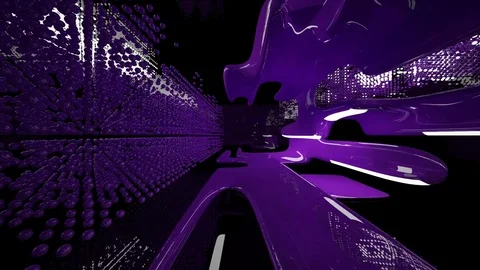 Abstract dynamic interior with purple opaque objects. Video stock 70544815