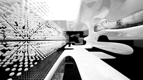 Abstract dynamic interior with white opaque objects Video stock 70039387