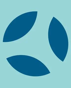 Abstract dynamic leaf shapes in blue color palette, Contemporary organic grap Illustrazione stock