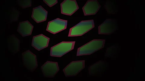 Abstract Dynamic Light Patterns Featuring Geometric Hexagonal Shapes in Motio Stock Footage 341787793