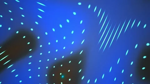 Abstract Dynamic Light Patterns with Glowing Blue Dots and Moving Geometric.. Stock Footage 341787907