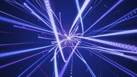 Abstract dynamic light streams flowing into center. Stock Footage 340470090