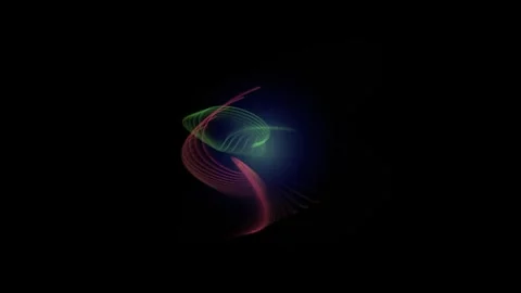 Abstract dynamic light wave spiraling through dark void creating fluid moti.. Vídeos de archivo 345984182
