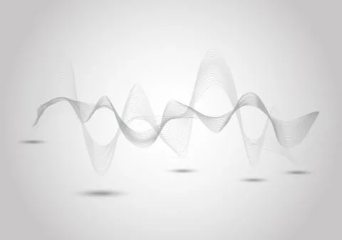 Abstract dynamic line on gray background Stock Illustration
