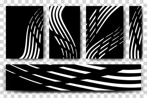 Abstract dynamic linear background set with soft shadows on transparent backdrop Stock Illustration