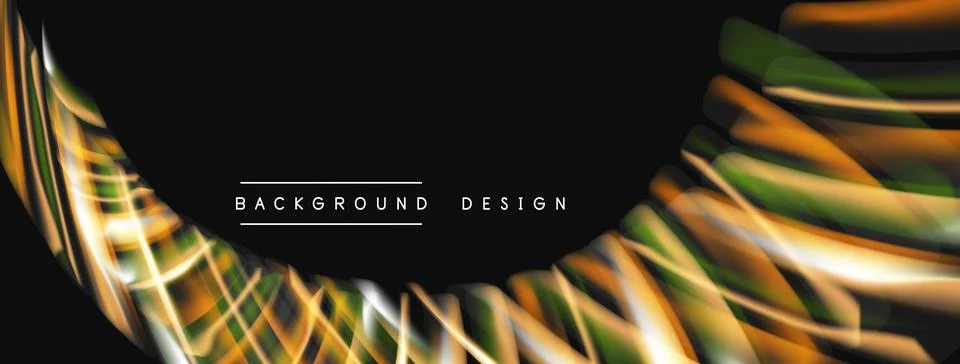 Abstract dynamic lines create flowing shapes. Gradient colors blend, forming Ilustración de archivo