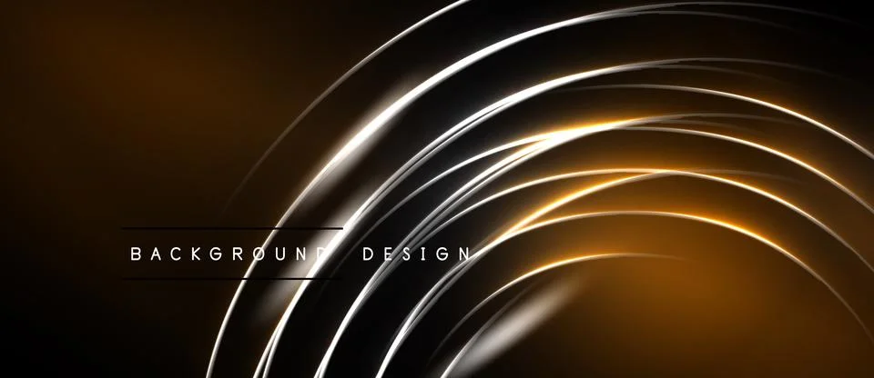 Abstract dynamic lines create glowing effect. Dark background emphasizes brig 스톡 일러스트