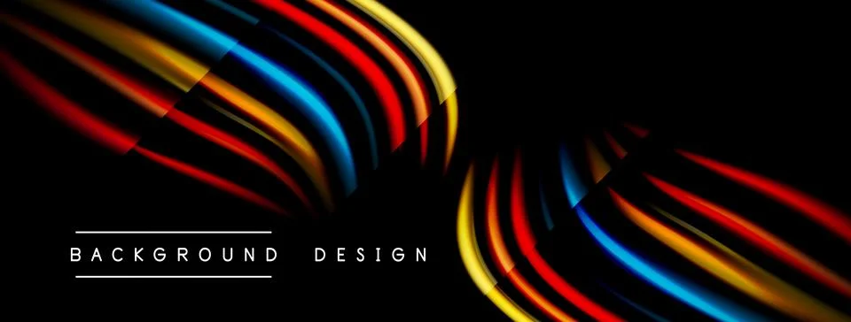 Abstract dynamic lines create vibrant flow. Modern design elements suggest Stock Illustration