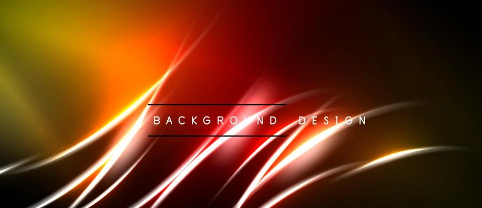 Abstract dynamic lines, vibrant colors, smooth gradients. Red, orange, yellow Stockillustratie