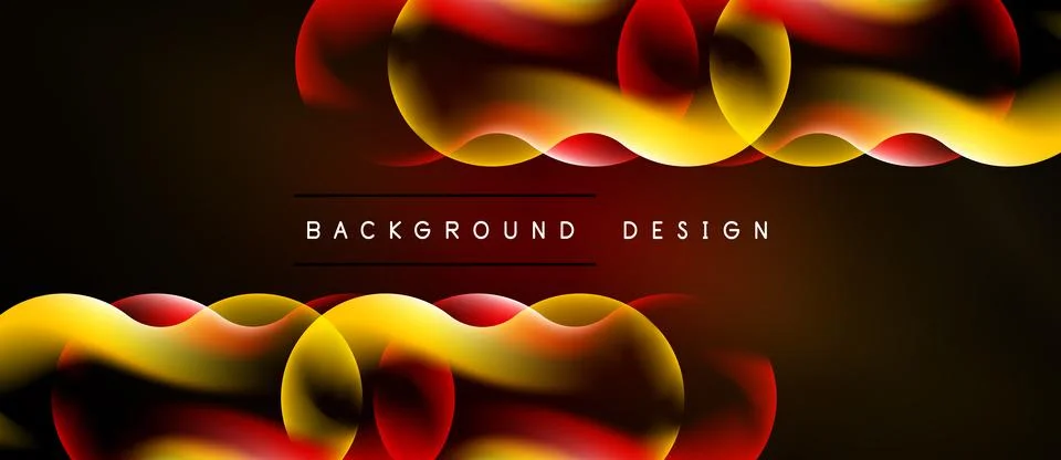 Abstract dynamic lines, vibrant colors, dark background. Modern design elemen Stock Illustration