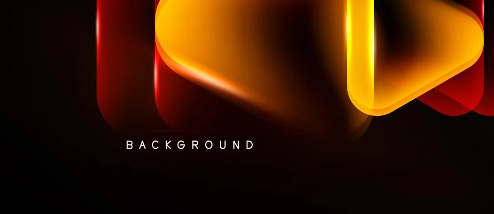 Abstract dynamic lines, vibrant orange, red hues. Glossy texture over dark Ilustração Stock