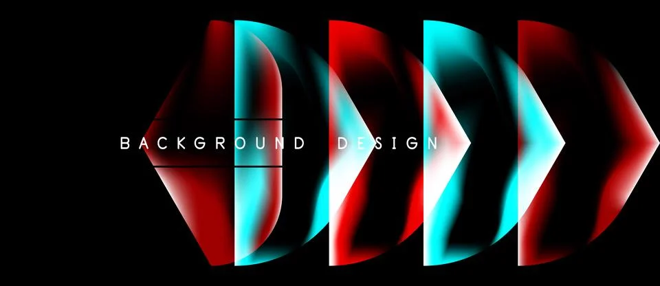 Abstract dynamic lines, vibrant red, blue gradients. Modern design element ov Stock Illustration