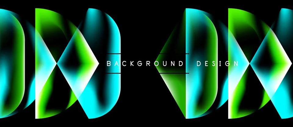Abstract dynamic lines, vibrant turquoise, lime hues. Modern design element, Stock Illustration