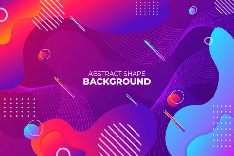 Abstract Dynamic Liquid Shape Colorful Background Gradient Effect with Wavy L Stock Illustration
