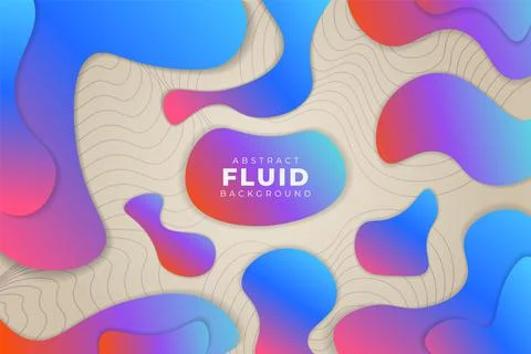 Abstract Dynamic Liquid Shape Gradient Colorful Background with Wavy Line Pat Stock Illustration