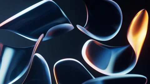 Abstract dynamic liquid shapes swirling in dark background motion graphic Stock Footage 327345134
