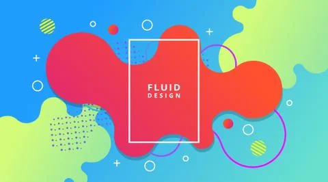 Abstract Dynamic Modern Fluid Liquid gradient background template Stock Illustration
