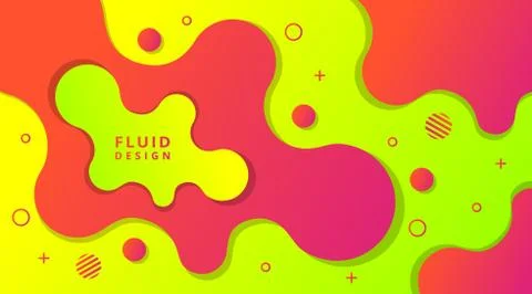 Abstract Dynamic Modern Fluid Liquid gradient background template Stock Illustration