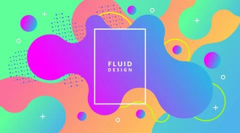 Abstract Dynamic Modern Fluid Liquid gradient background template Stock Illustration