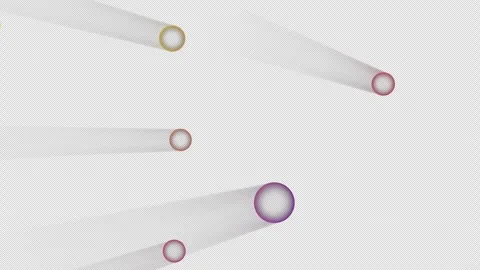 Abstract dynamic motion of colorful glowing spheres with light trails on black  Stock Footage 327048344