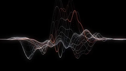 Abstract dynamic music wave. Technology background. Sound equalizer. 動画素材 306534252