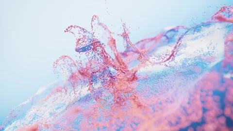 Abstract dynamic particles swirling and flowing with vibrant pink and blue .. Vídeo Stock 327517284