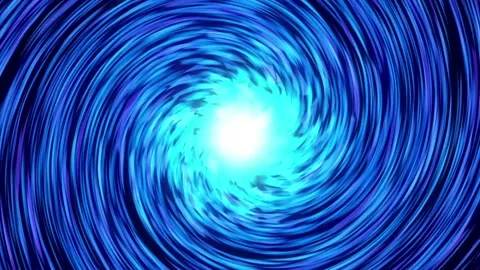 Abstract dynamic radial backdrop. Bright glowing blue colored spiral. Hypnotic t Stock Footage 149644937