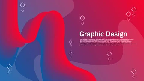 Abstract dynamic red and blue wave blend, modern gradient fluid background Stock Illustration