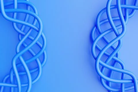 Abstract dynamic  shape with blue smooth objects, sides on monocrone  isolate 스톡 사진