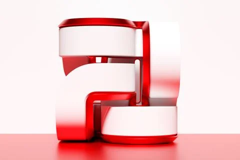 Abstract dynamic shape with ilghting smooth edges, sides. 3D illustration and Illustrazione stock