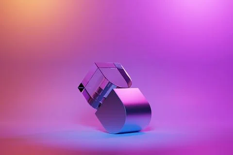 Abstract dynamic shape with ilghting smooth edges, sides. 3D illustration and 스톡 사진