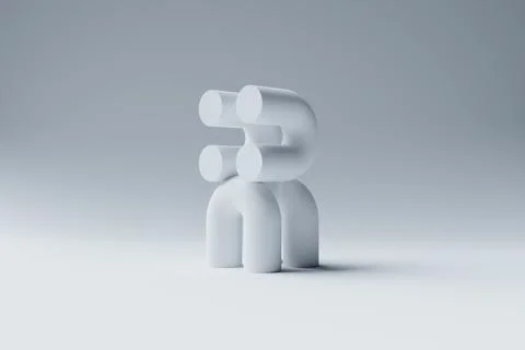 Abstract dynamic shape with ilghting smooth edges, sides. 3D illustration and 스톡 사진